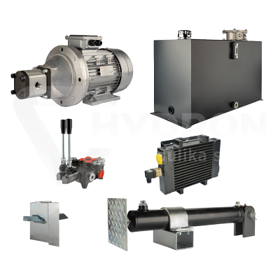 Przejdź do produktu Hydraulika do łuparki do drewna moc łupania: 12 ton czas cyklu łupania: 14-17 sekund. Siłownik pompa silnik zbiornik 100 litrów rozdzielacz 2 sekcyjny dodatkowe chłodzenie