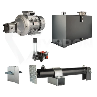Hydraulika do łuparki do drewna moc łupania: 16 ton czas cyklu łupania: 11-14 sekund. Siłownik pompa silnik zbiornik 75 litrów rozdzielacz 2 sekcyjny