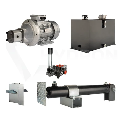 Hydraulika do łuparki do drewna moc łupania: 19 ton czas cyklu łupania: 14-17 sekund. Siłownik pompa silnik zbiornik 75 litrów rozdzielacz 2 sekcyjny