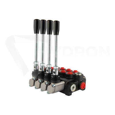Przejdź do produktu Rozdzielacz hydrauliczny 4 sekcyjny 40 l/min 4P40A1A1A1A1GKZ1 sterowany dźwigniami