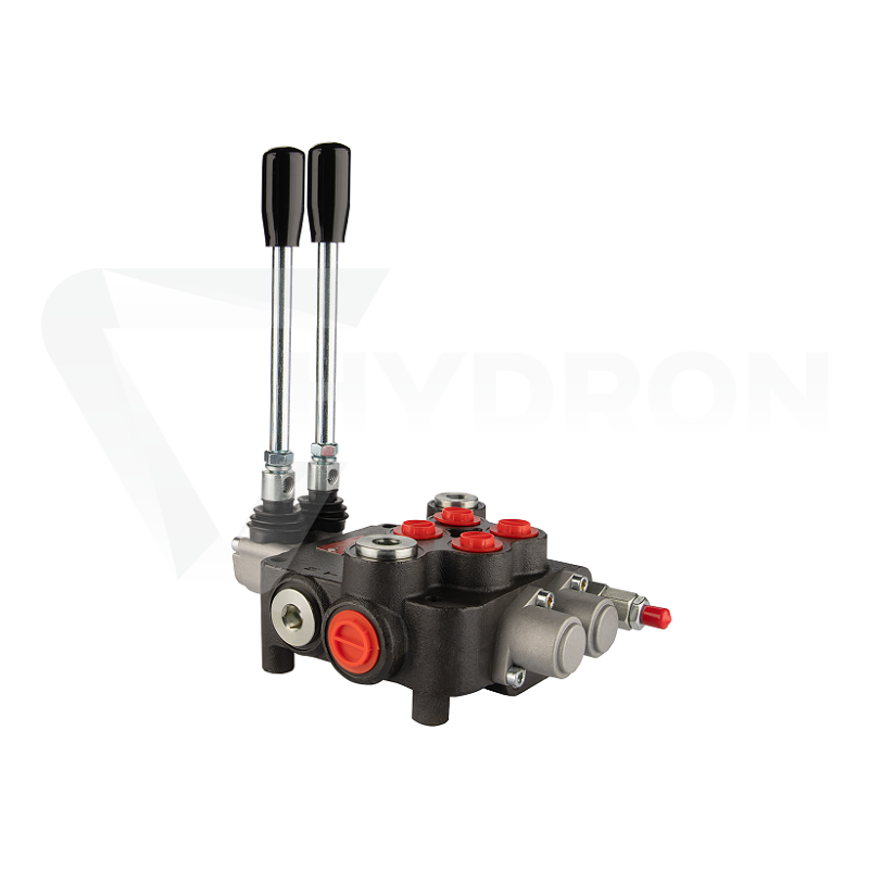 Rozdzielacz hydrauliczny 2 sekcyjny 80 l/min 2P80A1A1GKZ1 sterowany dźwigniami