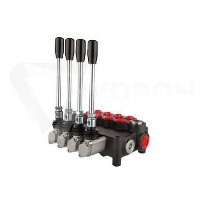 Przejdź do produktu Rozdzielacz hydrauliczny 4 sekcyjny 80 l/min 4P80A1A1A1A1GKZ1 sterowany dźwigniami