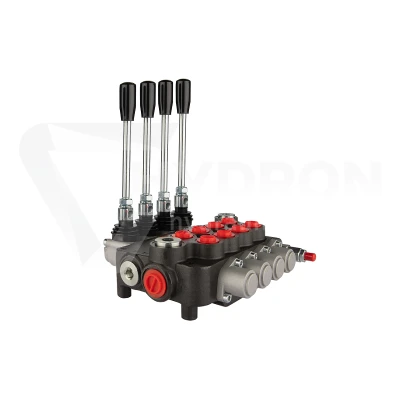 Rozdzielacz hydrauliczny 4 sekcyjny 80 l/min 4P80A1A1A1A1GKZ1 sterowany dźwigniami