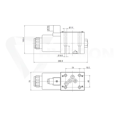 Elektrozawór 2-pozycyjny Cetop 5 NG10 (UB) 12V