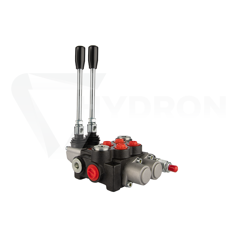 Rozdzielacz hydrauliczny 2 sekcyjny 30 l/min 2P40 z przyłączami 18/16 Hydrolider