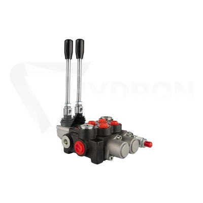 Rozdzielacz hydrauliczny 2 sekcyjny 40 l/min 2P40 z przyłączami 22/18 Hydrolider