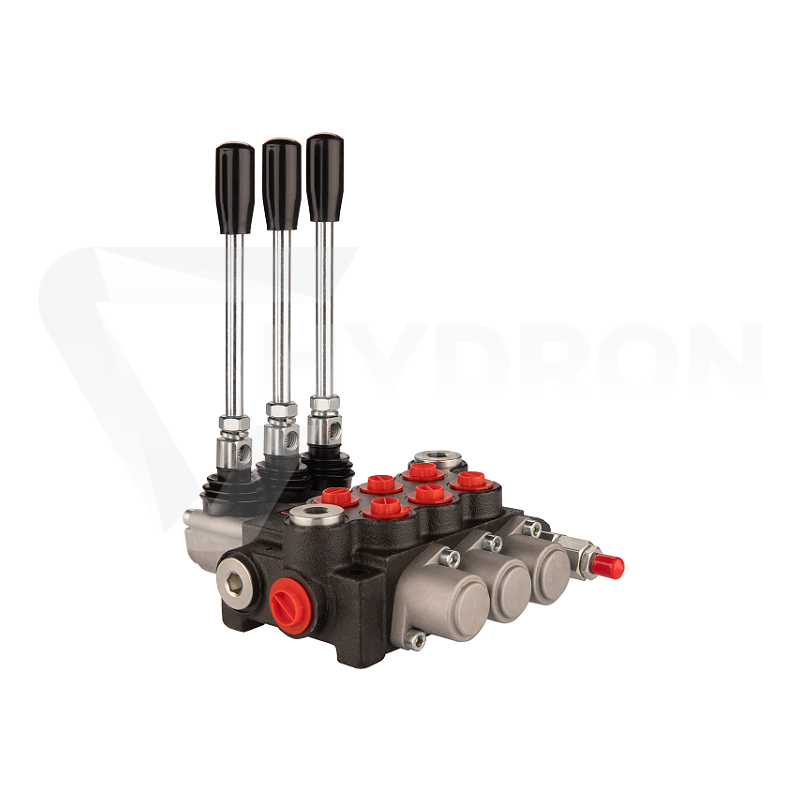 Rozdzielacz hydrauliczny 3 sekcyjny 40 l/min 3P40 z przyłączami 22/18 Hydrolider