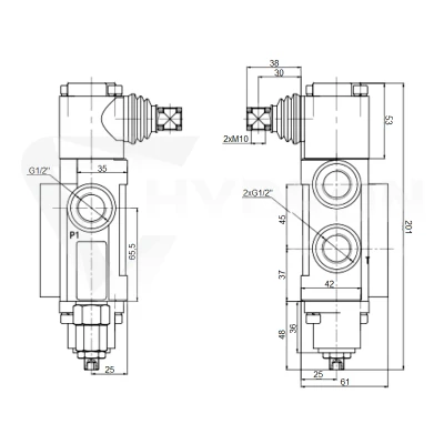 Rozdzielacz hydrauliczny 6 sekcyjny 40 l/min 6P40A1A1A1A1A1A1A1GKZ1 sterowany dźwigniami