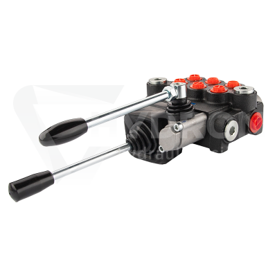 Przejdź do produktu Rozdzielacz hydrauliczny 3 sekcyjny 40l/min P40A1A1A1GKZ1 sterowany jedną dźwignią i joystickiem