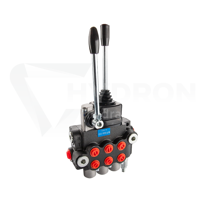 Rozdzielacz hydrauliczny 3 sekcyjny 40l/min P40A1A1A1GKZ1 sterowany jedną dźwignią i joystickiem