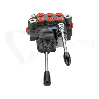 Rozdzielacz hydrauliczny 3 sekcyjny 40l/min P40A1A1A1GKZ1 sterowany jedną dźwignią i joystickiem