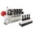 Rozdzielacz hydrauliczny 4 sekcyjny 12V blokowy typu Cetop 3 NG6 z proporcjonalnym regulatorem przepływu w komplecie z panelem sterującym Hydrolider z czterema joystickami, manometrem, wtyczkami elektrycznymi i przyłączami