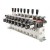Rozdzielacz hydrauliczny 8 sekcyjny 12V blokowy typu Cetop 3 NG6 z proporcjonalnym regulatorem przepływu w komplecie z manometrem, wtyczkami elektrycznymi i przyłączami