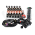 Rozdzielacz hydrauliczny 6 sekcyjny 12V blokowy typu Cetop 3 NG6 z proporcjonalnym regulatorem przepływu w komplecie z panelem sterującym Salvarani z trzema joystickami, manometrem, wtyczkami elektrycznymi i przyłączami