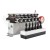 Rozdzielacz hydrauliczny 6 sekcyjny 12V blokowy typu Cetop 3 NG6 z proporcjonalnym regulatorem przepływu w komplecie z panelem sterującym Hydrolider z sześcioma joystickami, manometrem, wtyczkami elektrycznymi i przyłączami