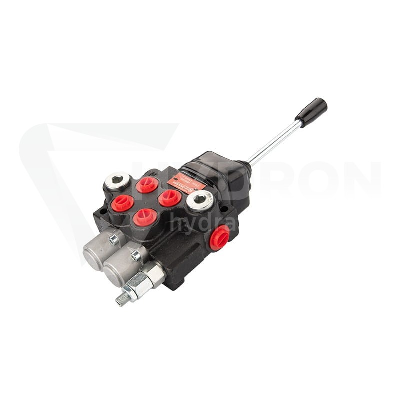 Rozdzielacz hydrauliczny 2 sekcyjny 40 l/min 02P40A1A1GKZ1 sterowany joystickiem Hydrolider