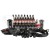 Rozdzielacz hydrauliczny 8 sekcyjny 12V blokowy typu Cetop 3 NG6 z  proporcjonalnym regulatorem przepływu w komplecie z dwoma panelami sterującymi Salvarani z dwoma joystickami, manometrem, wtyczkami elektrycznymi i przyłączami