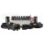 Rozdzielacz hydrauliczny 8 sekcyjny 12V blokowy typu Cetop 3 NG6 z proporcjonalnym regulatorem przepływu w komplecie z dwoma panelami sterującymi Salvarani z dwoma joystickami, manometrem, wtyczkami elektrycznymi i przyłączami