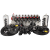Rozdzielacz hydrauliczny 8 sekcyjny 12V blokowy typu Cetop 3 NG6 z proporcjonalnym regulatorem przepływu w komplecie z dwoma panelami sterującymi Hydrolider z czterema joystickami, manometrem, wtyczkami elektrycznymi i przyłączami
