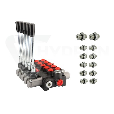 Przejdź do produktu Rozdzielacz hydrauliczny 5 sekcyjny 10 l/min 05P40A1A1A1A1A1GKZ1 z przyłączami 16/14 Hydrolider