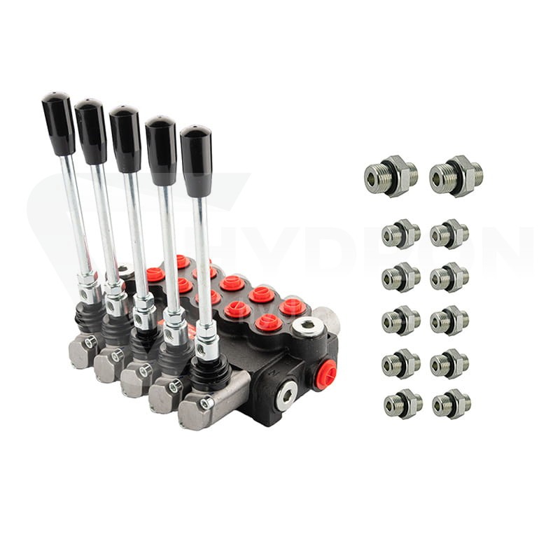 Rozdzielacz hydrauliczny 5 sekcyjny 10 l/min 05P40A1A1A1A1A1GKZ1 z przyłączami 16/14 Hydrolider