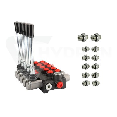 Przejdź do produktu Rozdzielacz hydrauliczny 5 sekcyjny 20 l/min 05P40A1A1A1A1A1GKZ1 z przyłączami 16/16 Hydrolider