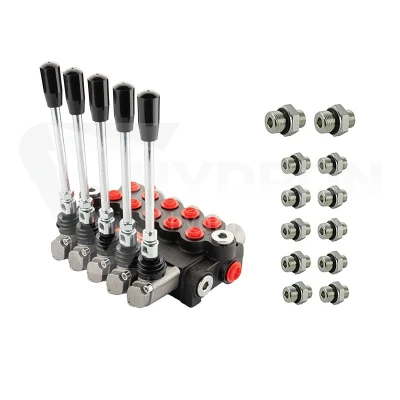 Rozdzielacz hydrauliczny 5 sekcyjny 40 l/min 05P40A1A1A1A1A1GKZ1 z przyłączami 18/18 Hydrolider