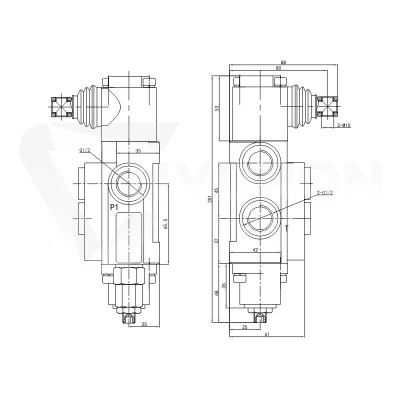 Rozdzielacz hydrauliczny 5 sekcyjny 40 l/min 05P40A1A1A1A1A1GKZ1 z przyłączami 18/18 Hydrolider