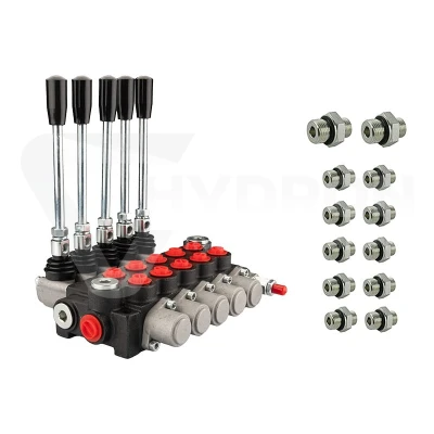 Rozdzielacz hydrauliczny 5 sekcyjny 40 l/min 05P40A1A1A1A1A1GKZ1 z przyłączami 22/18 Hydrolider