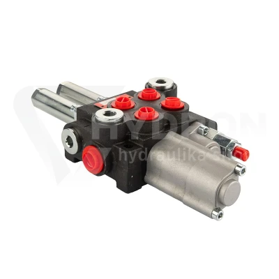 Rozdzielacz hydrauliczny 2 sekcyjny 40 l/min Hydrolider z sekcją pływającą sterowany linkami lub dźwigniami