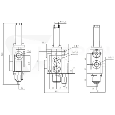 Rozdzielacz hydrauliczny 1 sekcyjny 40L Hydrolider sterowany linkami z suwakiem z zatrzaskiem