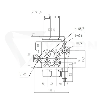 Rozdzielacz hydrauliczny 2 sekcyjny 40L Hydrolider sterowany linkami