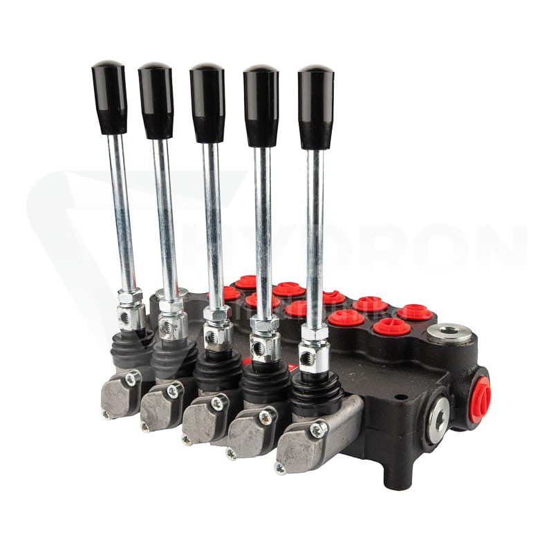 Rozdzielacz hydrauliczny 5 sekcyjny 80 l/min 5P80 z przyłączami 27/22 Hydrolider