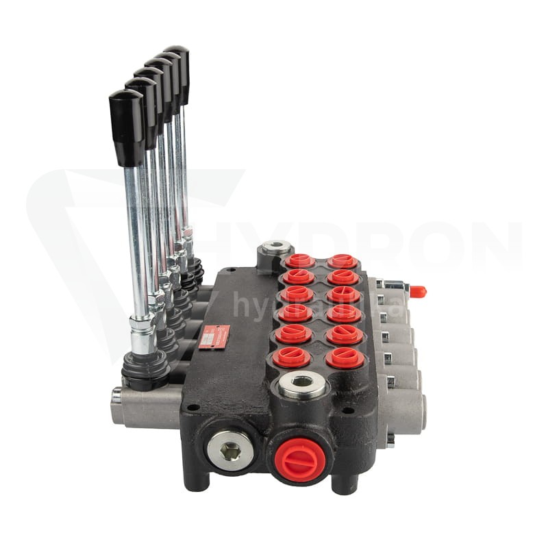 Rozdzielacz hydrauliczny 6 sekcyjny 80 l/min 06P80A1A1A1A1A1A1GKZ1 sterowany dźwigniami