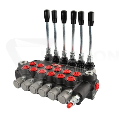 Rozdzielacz hydrauliczny 6 sekcyjny 80 l/min 06P80A1A1A1A1A1A1GKZ1 sterowany dźwigniami