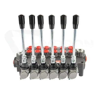 Rozdzielacz hydrauliczny 6 sekcyjny 80 l/min 06P80A1A1A1A1A1A1GKZ1 sterowany dźwigniami