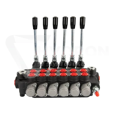 Rozdzielacz hydrauliczny 6 sekcyjny 80 l/min 6P80 z przyłączami 27/22 Hydrolider