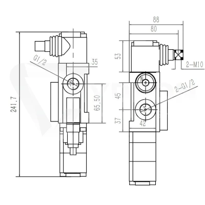 Rozdzielacz hydrauliczny 1 sekcyjny 40L z sekcją pływającą z zatrzaskiem Hydrolider