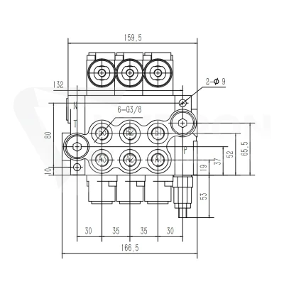 Rozdzielacz hydrauliczny 3 sekcyjny 40L dwie sekcje z zatrzaskiem Hydrolider
