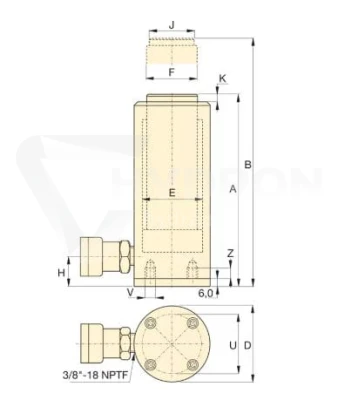 Siłownik hydrauliczny RAC308 Enerpac skok 200mm