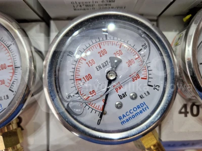 Manometr dolny radialny MG1-63 25 bar gwint 1/4" paczka 10szt