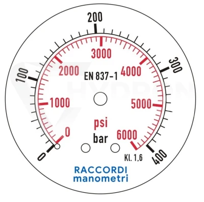 Manometr dolny radialny MG1-63 400 bar gwint 1/4" paczka 10szt