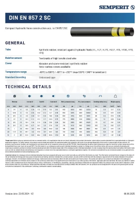 Wąż hydrauliczny SEMPERIT DN13 2SC 275 bar rolka 20mb