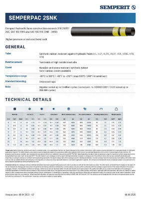Wąż hydrauliczny SEMPERIT DN06 2SNK 450BAR rolka 20mb