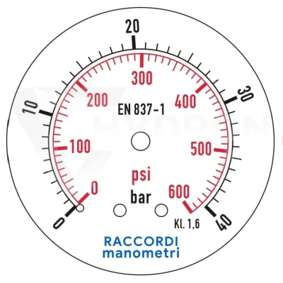 Manometr tylny 40 bar MG3-63 gwint 1/4" paczka 10szt