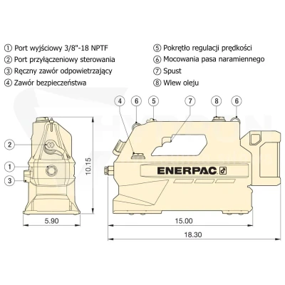 Zakuwarka ręczna P18HPB 1"4SP-pompa akumulatorowa