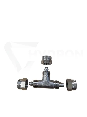 Trójnik skręcany wąż 6/4 mm metal