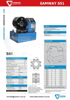 S51 Samway crimper up to 2 inches economical cheap crimper data sheet PL page 0001