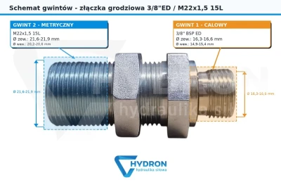 zlaczka grodziowa-calowo-metryczna-3-8-m22-1-5-15-L-hydron-schemat-techniczny-gwintów