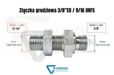 Złączka grodziowa 3/8"ED / 9/16 ORFS